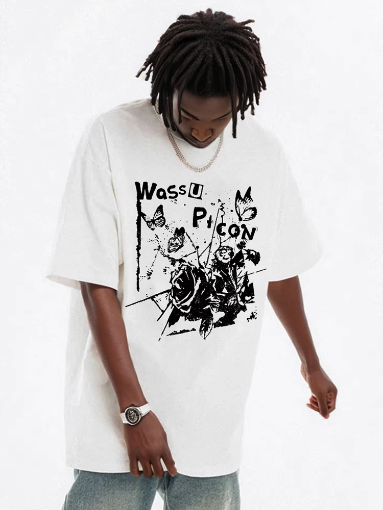 

Лето 2022, американская модная брендовая простая хлопковая футболка с короткими рукавами, мужская новая свободная велосипедная футболка унисекс для пар