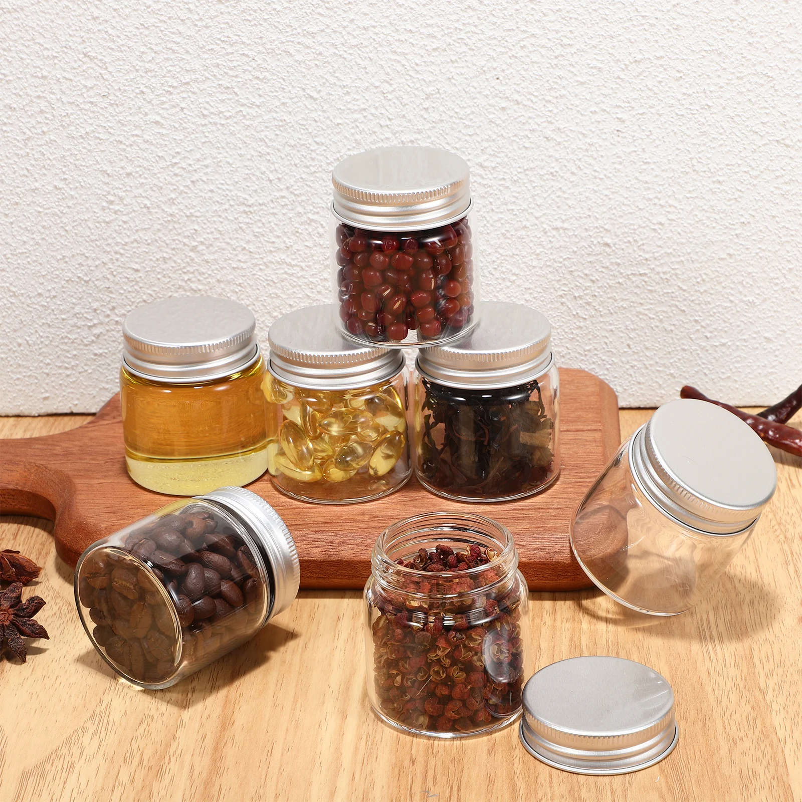

20 Pcs Preserving Jars Glass Sealing Lid Small with Lids Candy Food Storage Containers