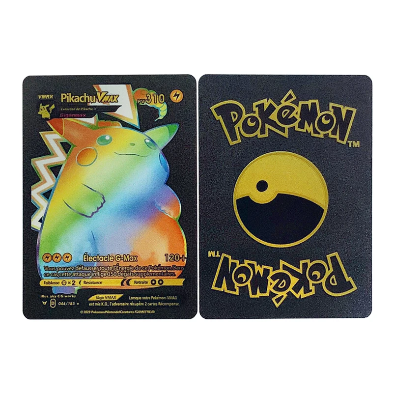 Collection de cartes arc-en-ciel Pokemon pour enfants, or, argent, Vmax, GX, carte d\'entraînement de combat, espagnol, anglais, français, jouets