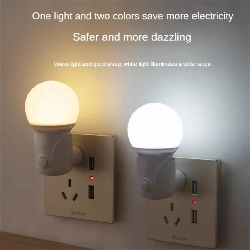 LED Plug-in Night Light 2-color Baby Nursing Eye Sleep Light Bedroom Socket Lights Energy Saving Cute Corridor Lamp Balcony