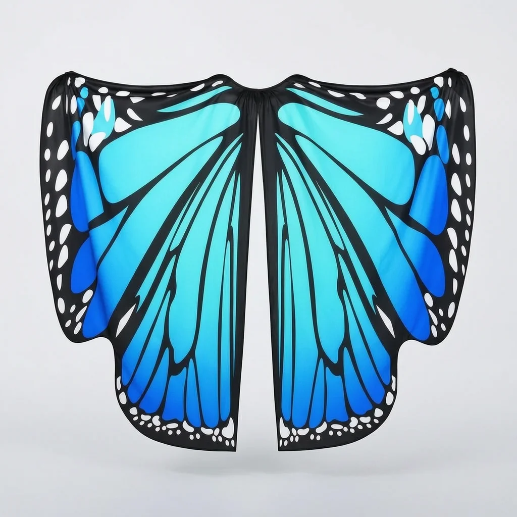 Disfraz de mariposa con alas, capa de hada arcoíris para damas, accesorio para cosplay, fiestas, escenarios, baile y festivales.