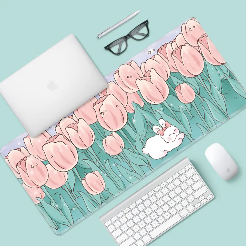 

Original flower mouse pad oversized cute cartoon ins laptop keyboard pad office study table mat female