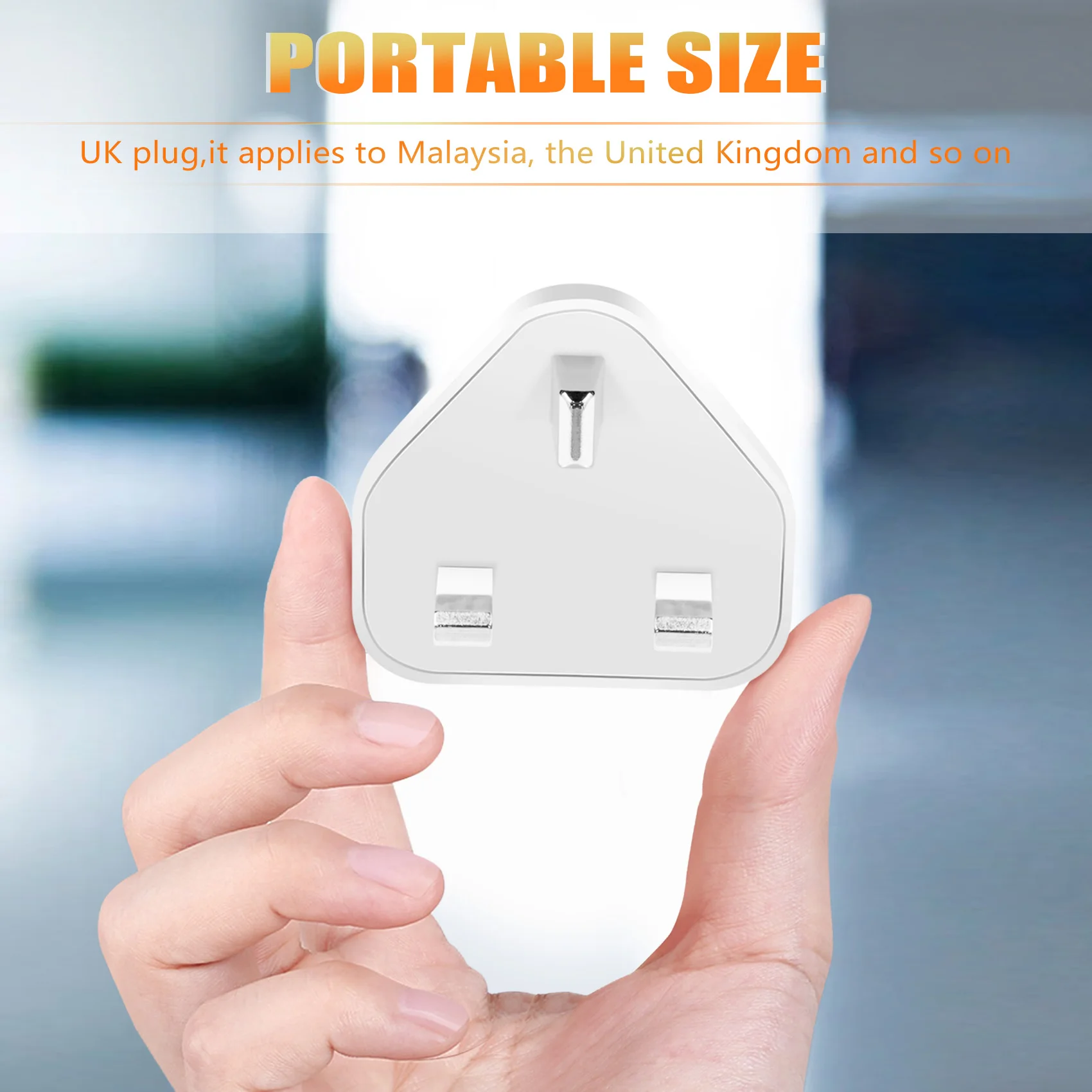 Adaptor Charger Dinding 3 Pin colokan Usb Universal, Charger Dinding 3 Pin dengan Port Usb, Charger perjalanan, pengisian untuk ponsel (1 Port)