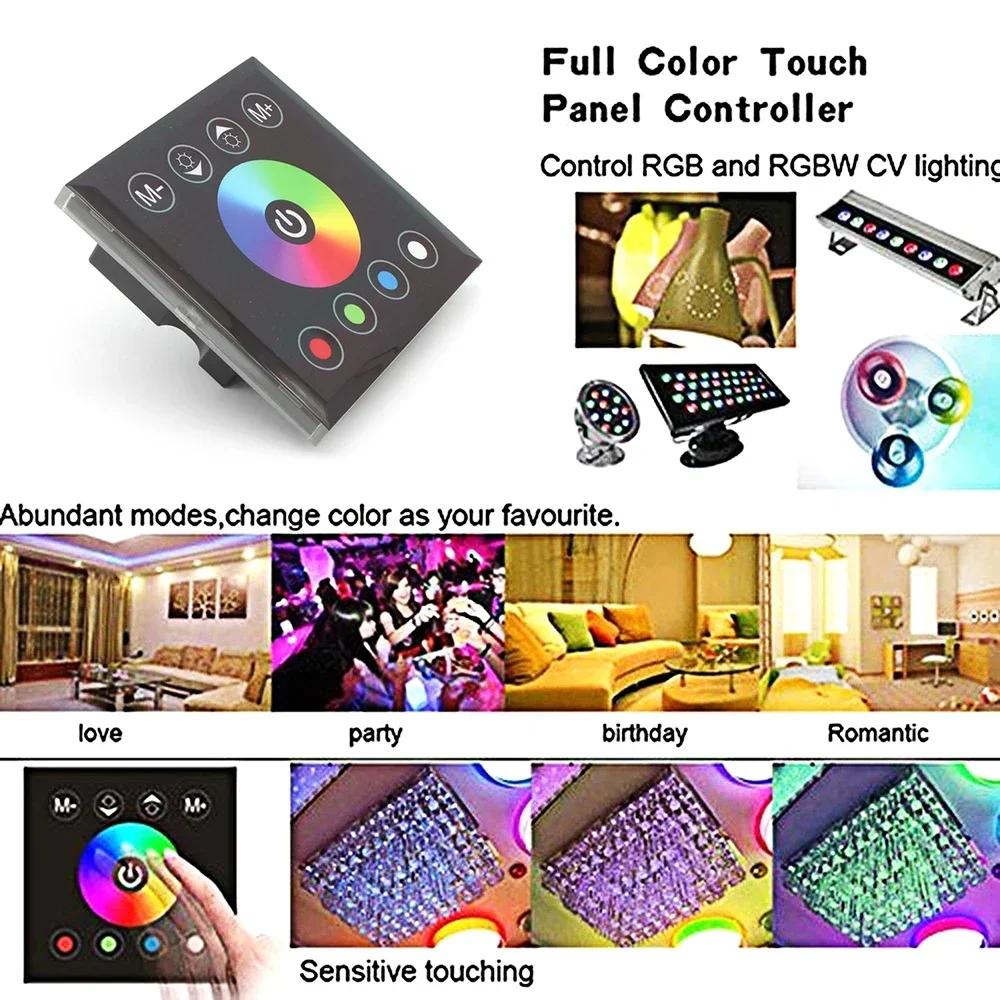 Wireless RF Touch Remote Controller Dimmer 18A 216W for 3528 5050 SMD COB Single Color CCT RGB RGBW LED Strip Lights DC12~24V