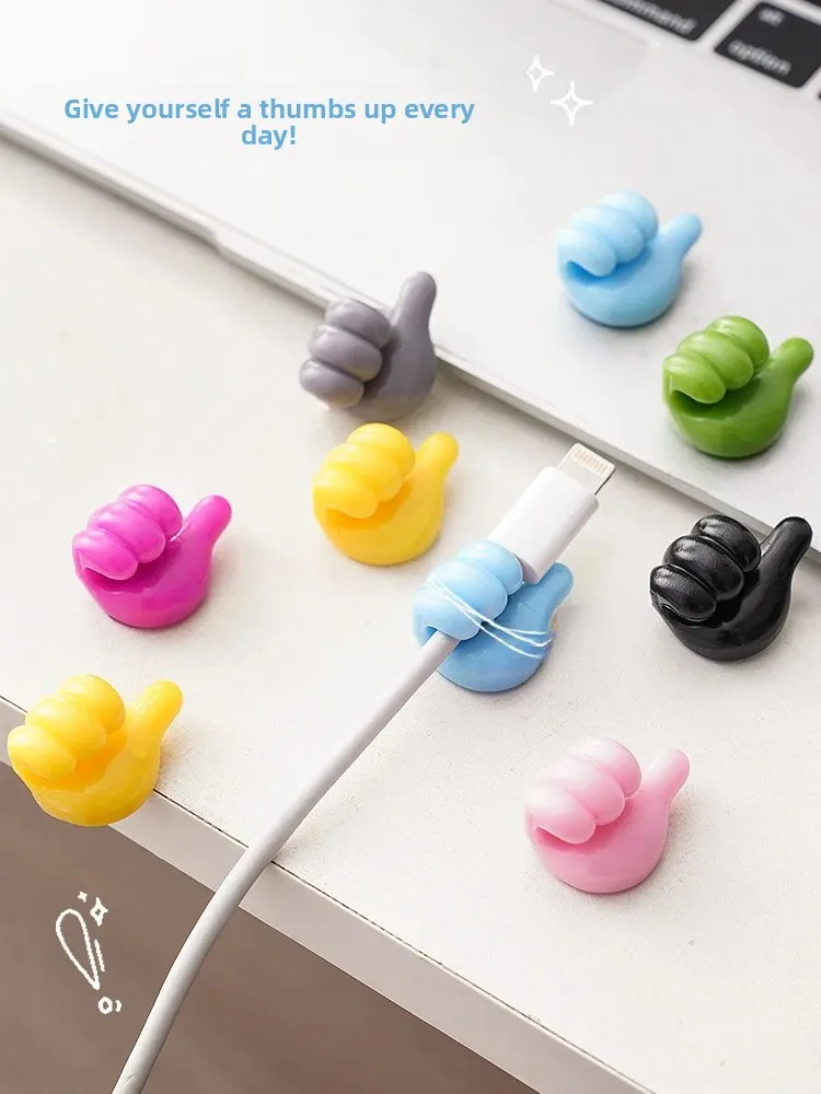 Multi-Functional Thumb Hook Cable Organizer Strong Adhesive No Drilling Required Data Cable Wire Management Holder Home Tool