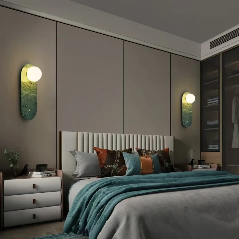 Italy Designer Creative Marble Sconce Wall Lamp Applicable To Bedside Lighting Home Decor Bedroom Decoration Corridor