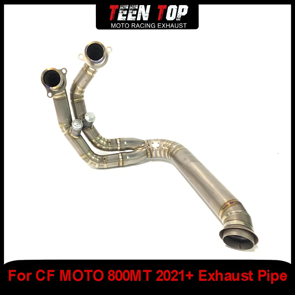 Motorcycle Exhaust Escape Moto Full Systems Front Link Pipe Muffler For CF MOTO 800MT Exhaust Elbow 2021+ Titanium Alloy