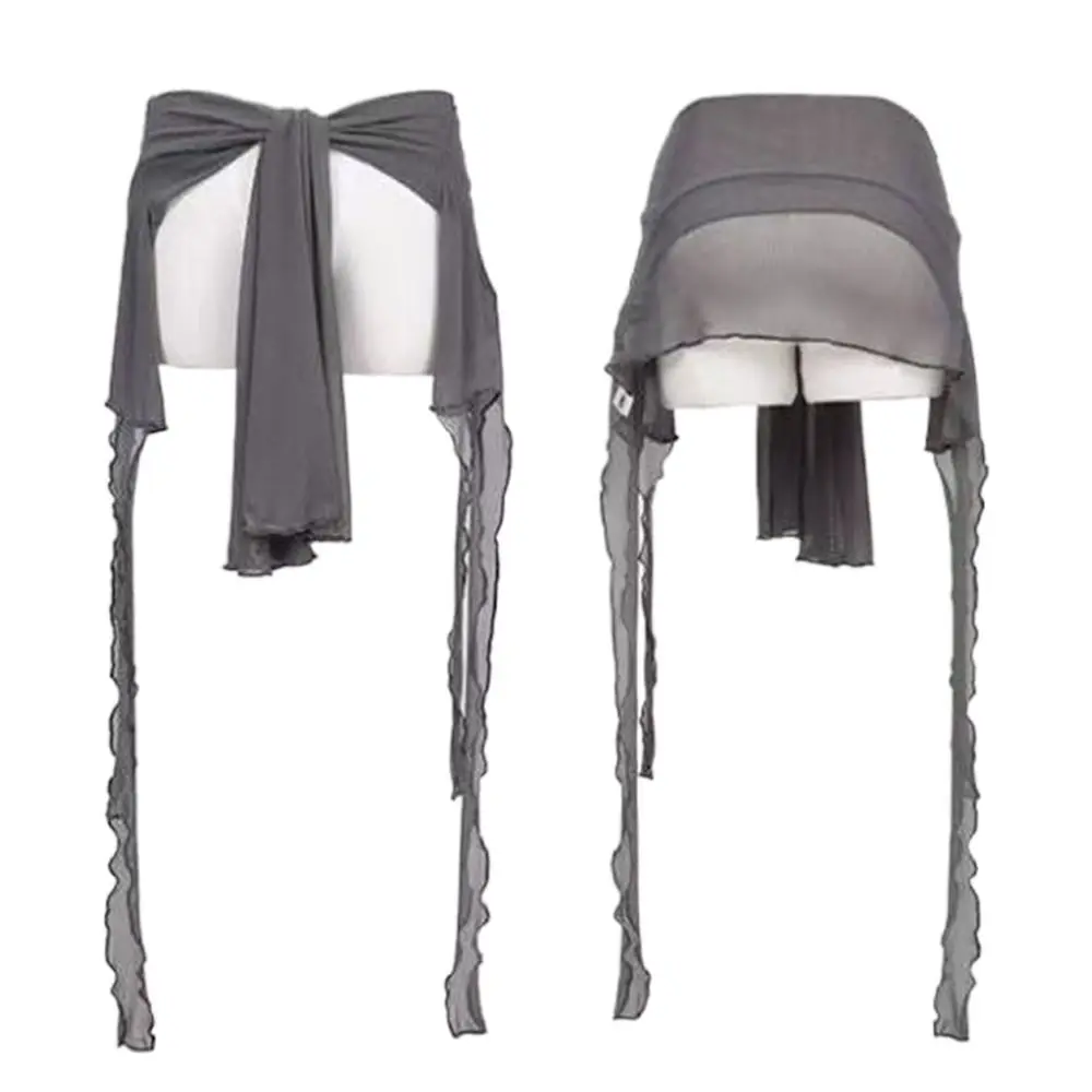 الجينز السراويل ديكور غير النظامية الجاز الرقص وشاح الشارع الشهير Harajuku الهيب هوب وشاح عالية الخصر انظر من خلال الجينز ديكور