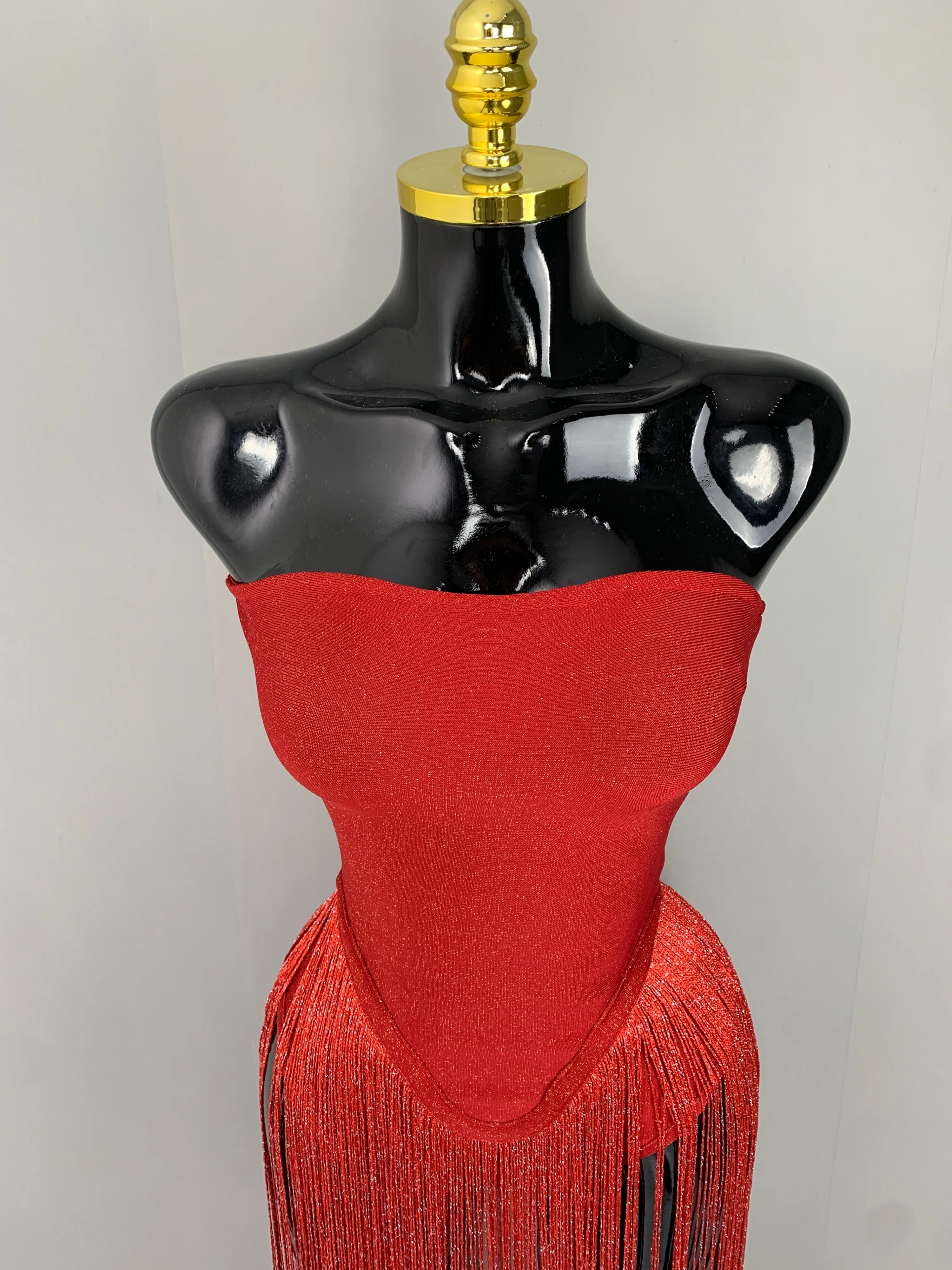 

Женское красное блестящее платье макси без бретелек с бахромой, бандажное, роскошное, нарядное, для вечерних мероприятий, коктейльных вечеринок, свадеб и торжеств