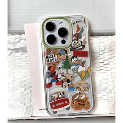 Disneys Mickey and Donald Duck Clear Space Phone Case For iPhone 11 12 13 14 15 16 Pro Max Mini X Xs XR 7 8 plus Se2020 Cover