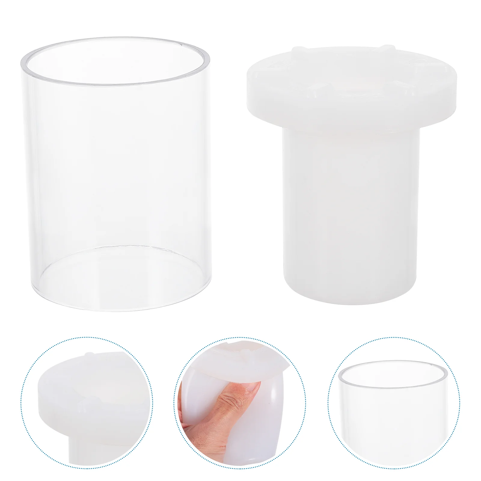 

Cylindrical Hollow Mold DIY Scented Molds Handicraft Plastic Durable Candles Practical Candlesticks