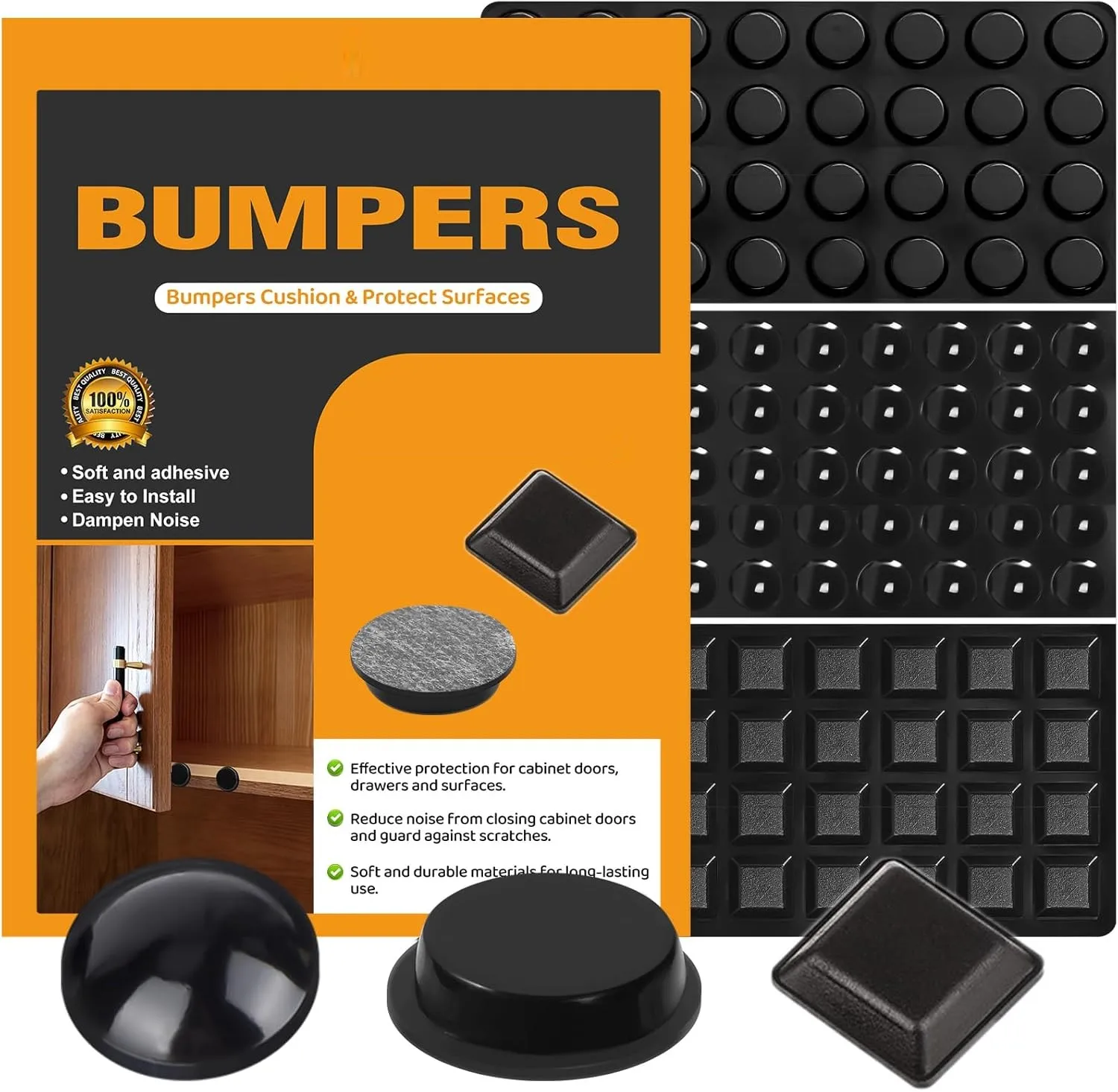 1 PC Silicone Cushion Mat Self-Adhesive Pad Black/Clear Rubber Feet Durable Bumper Pad for Cabinet Doors Kitchen