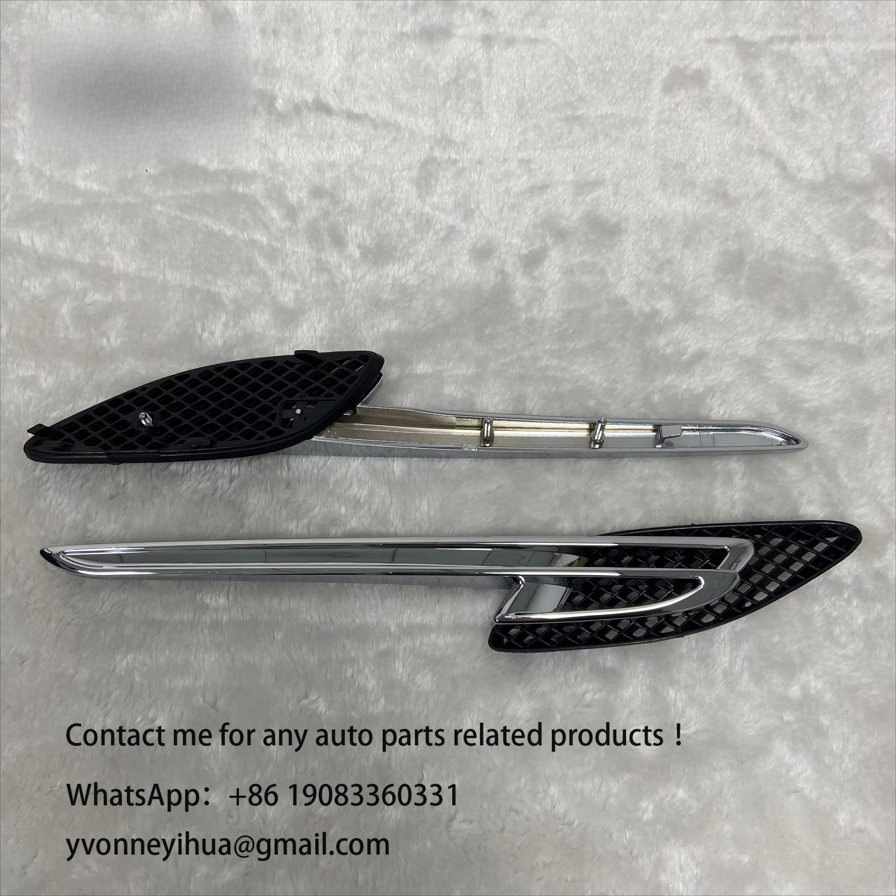 

Chrome Glossy Black Fender Grille Air Inlet Vent For Bentley Flying Spur 2013-2019 Plastic Front Bumper 4W0821169B 4W0 821170B