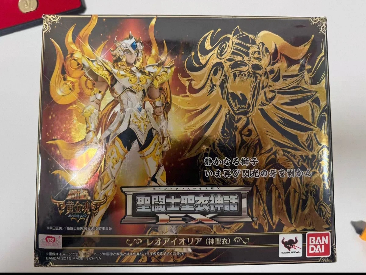

In Stock Saint Seiya Soul of Gold Leo Aiolia God Cloth Figure - Bandai Saint Cloth Myth EX Gold Saint Anime Collectible