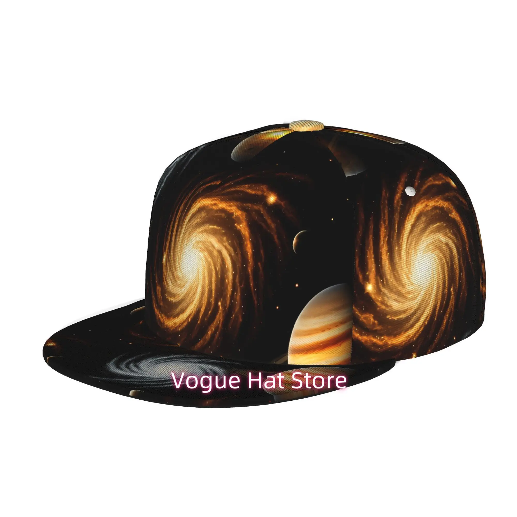 Unisex Flat Brim Baseball Cap Featuring Space Galaxy Planets, Ideal for Hip Hop Streetwear, Skateboarding, Dancing, And Outdoor