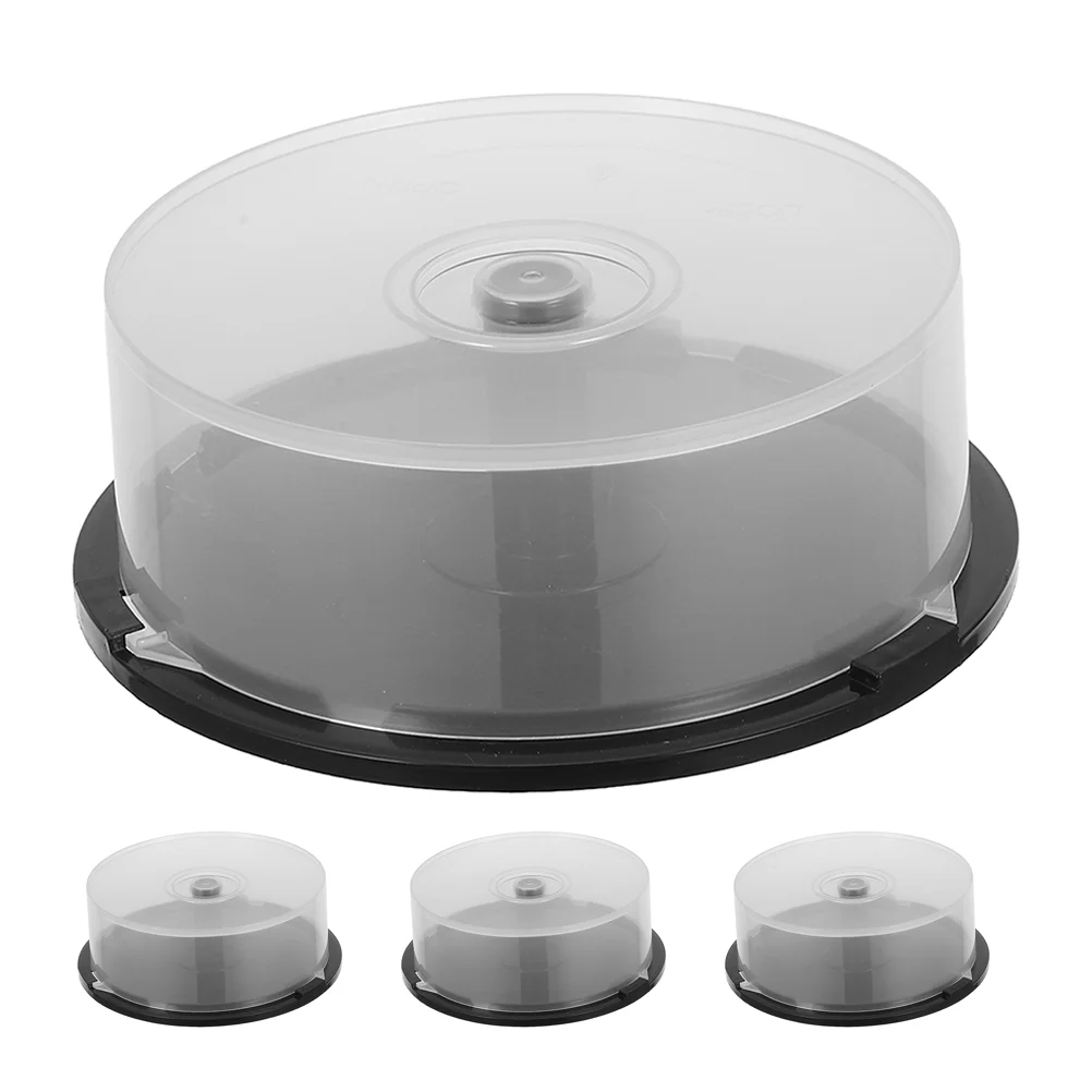 

4 Pcs Storage Bin Cake Blank Dvd Cases Coat Covers Plastic Pp Boxstandard-sized-dvd