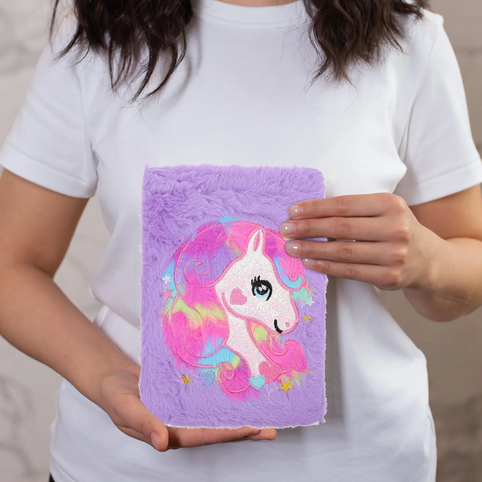 Unicorns Pattern Notebook with Soft Touch Cover Compact Size for Daily Writing Drawing Diary Planning Students Office Travel