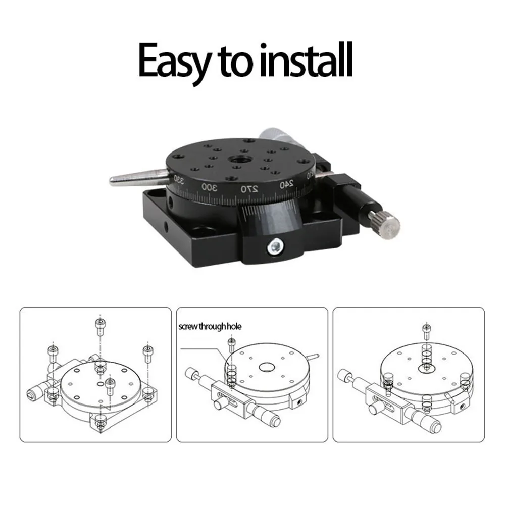 R Axis 100mm RSP100-L 360 Degree Manual Rotating Platform Sliding Stage Precision Bearing Linear Stage Load 39.2N 4kgf 100mm