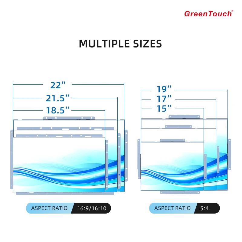 グリーンタッチ 19 "1280 X1024 解像度タッチスクリーンモニター 5 ワイヤー抵抗オープンフレームディスプレイ産業用液晶キオスクサービス
