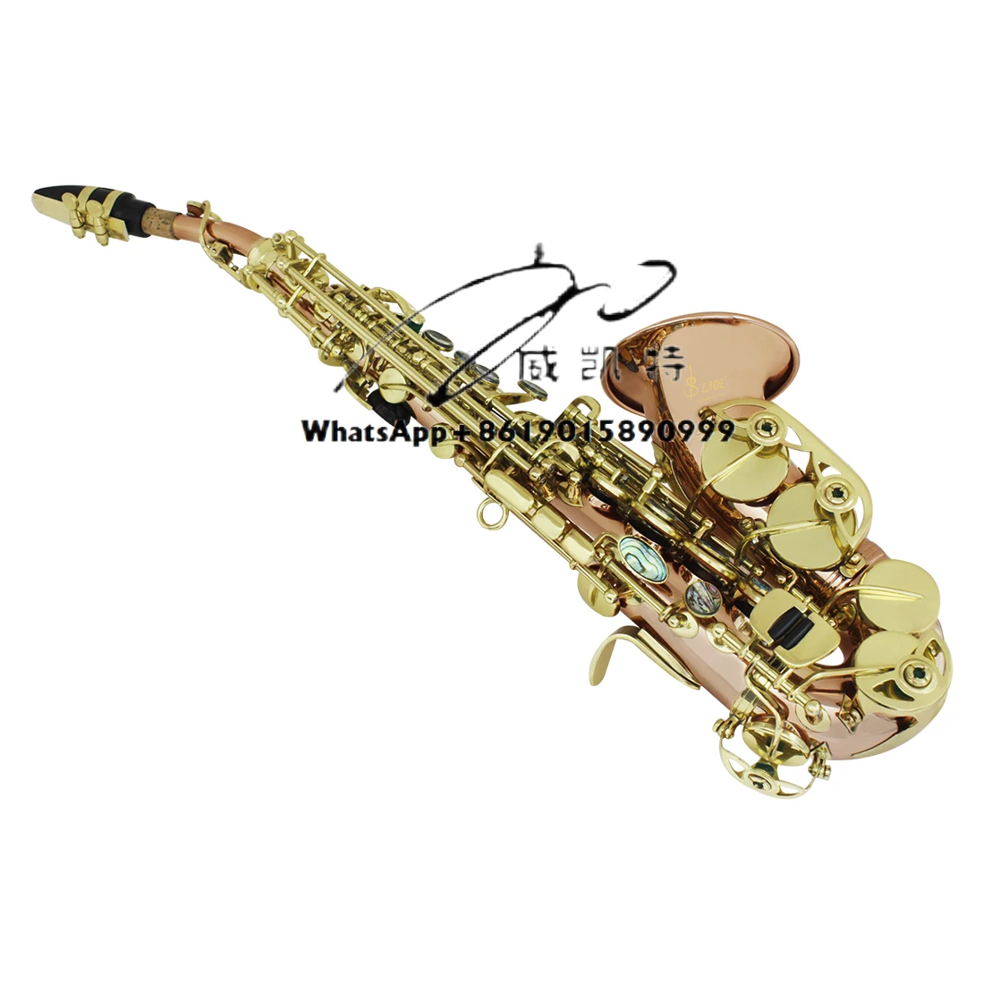 

Оптовая продажа, профессиональные бронзовые латунные инструменты, саксофон высокого качества, отличный сопрано-саксофон из розового золота с аксессуарами