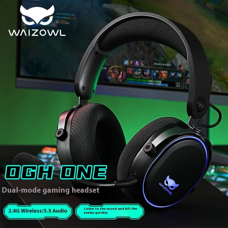 Waizowl OGH ONE Wireless Gaming Earphones, Head Mounted Esports Earphones, PUBG Xbox CSGO