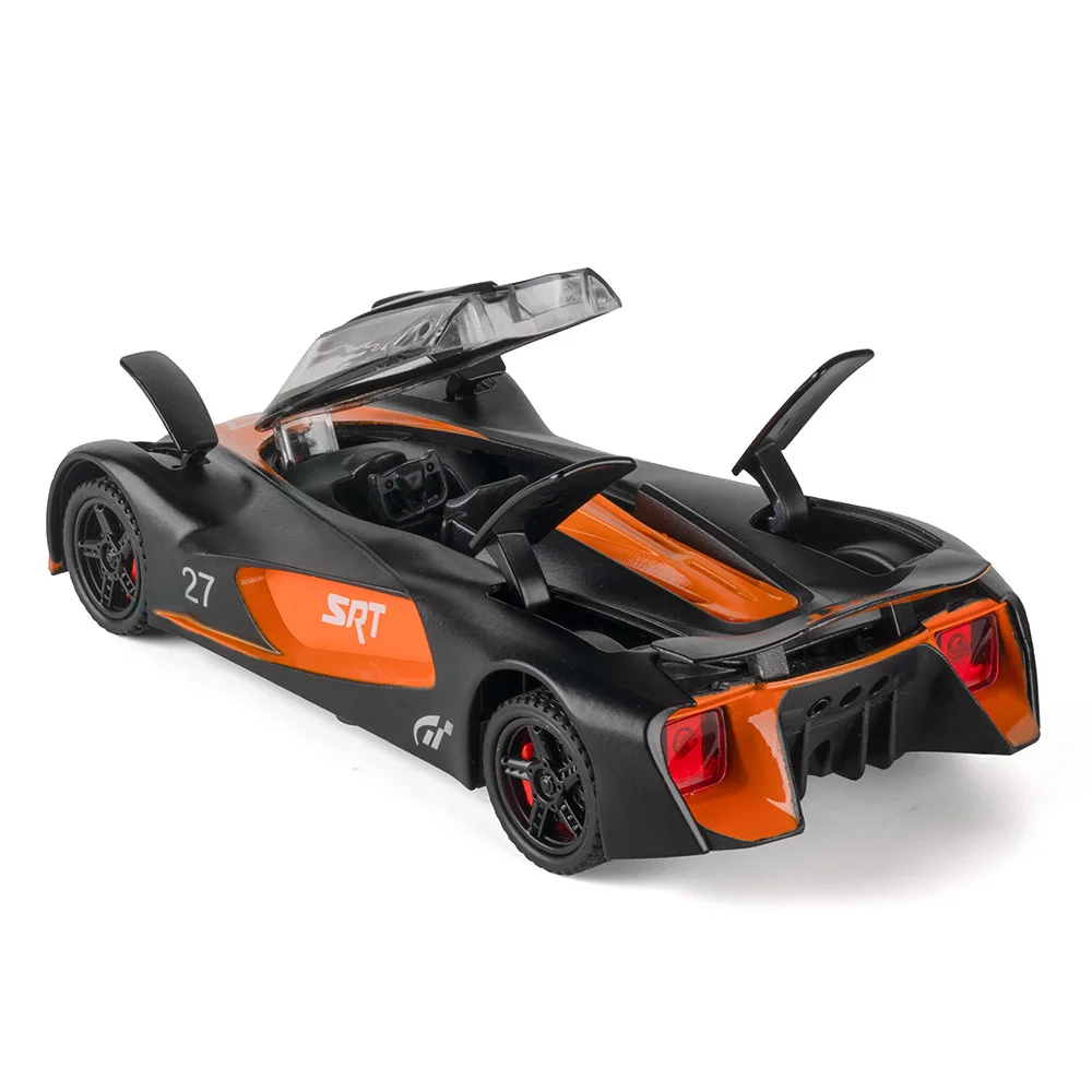 1:32 SRT Tomahawk modèle de voiture de sport jouets alliage moulé sous pression chargeur 1970 modèles de véhicules son lumière portes ouvertes retirer enfants cadeaux