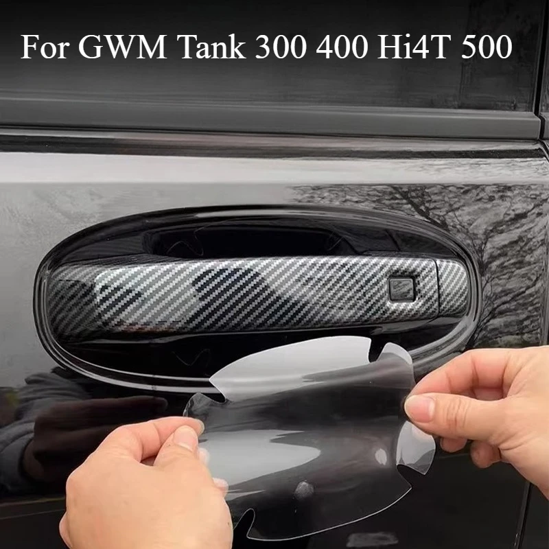 

For GWM Tank 300 400 Hi4T 500 TPU Transparent Door Handle & Tailgate Cover Scratch Protector Film