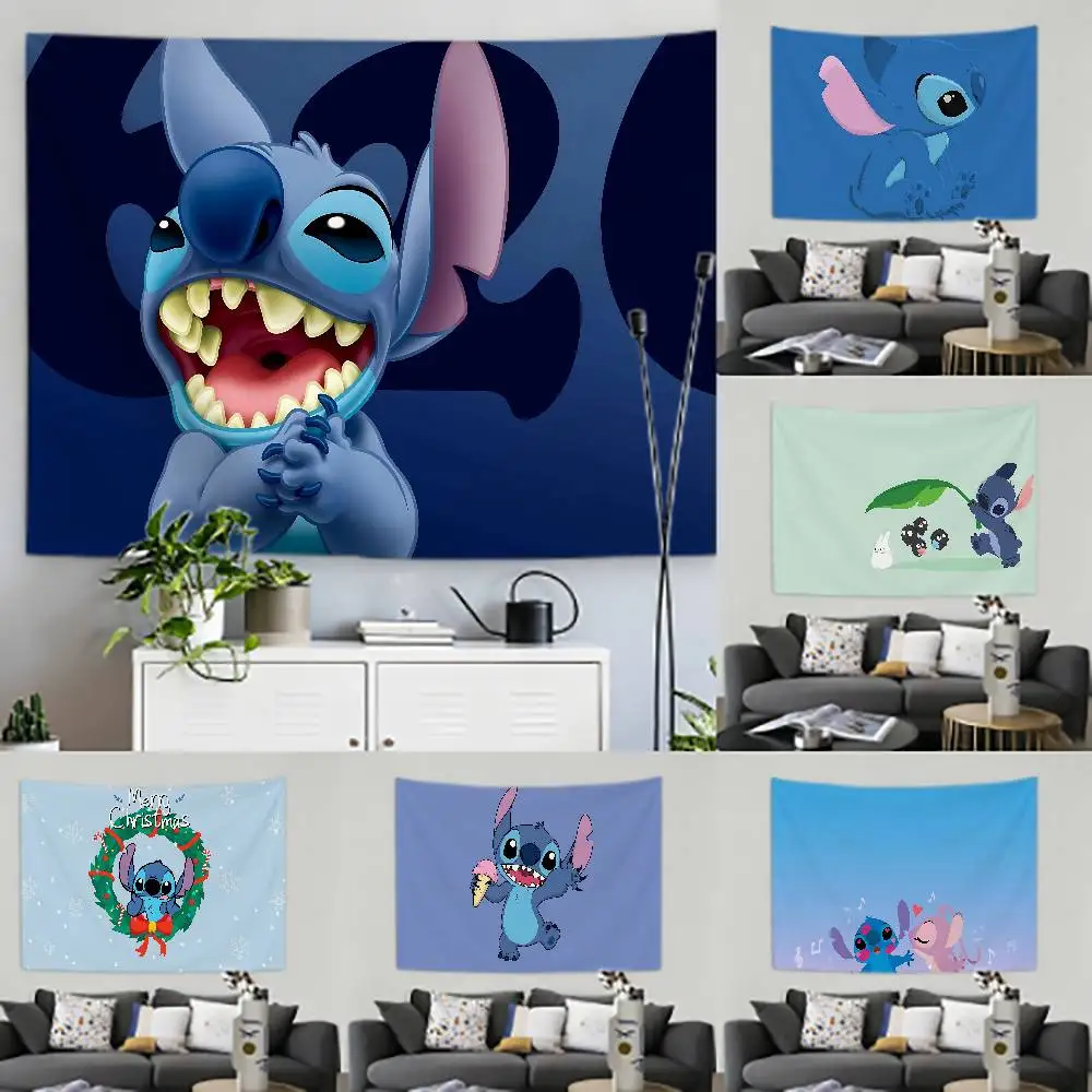 Cute S-Stitch Cartoon Tapestry Customizable Tapestries Of Various Styles,wall Hangings, Celebrity Photo Printing,wall Hangings