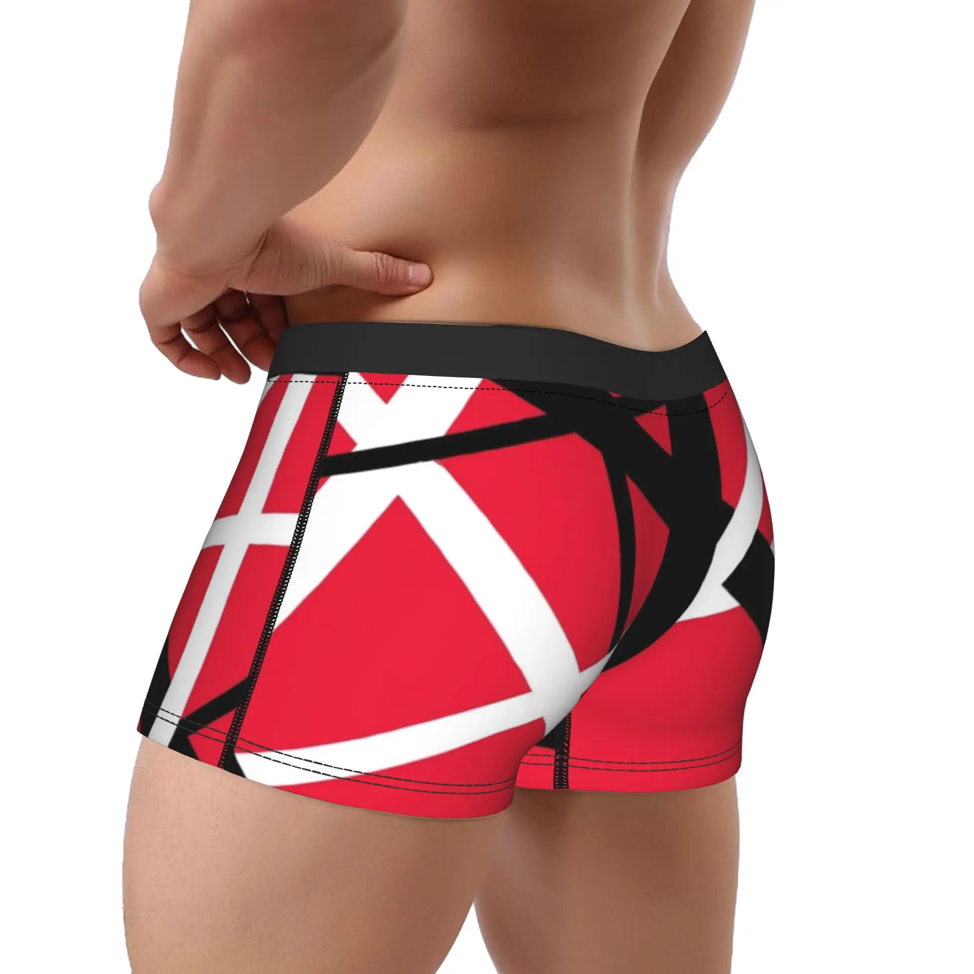 Van Halen Retro 80s Striped Underwear  Elastic Panties Custom Boxer Brief For Men Pouch Plus Size Trunk