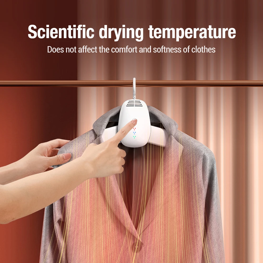 مجفف ملابس كهربائي صغير محمول قابل للطي بدرجة حرارة مزدوجة تحكم ذكي رف تجفيف للأحذية والقمصان والسراويل والملابس الداخلية