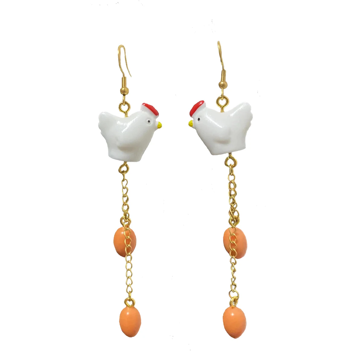 أقراط بيض الدجاج الخاصة ، راتنج ثلاثي الأبعاد ، مثير ، زوج واحد