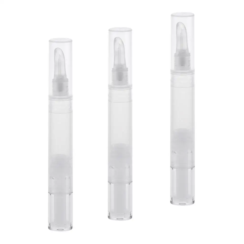 Portable Refillable Lip Balm Pen Empty Twist Cosmetic Container Silicone Brush Head Tube for Lipstick Set and Nail Care
