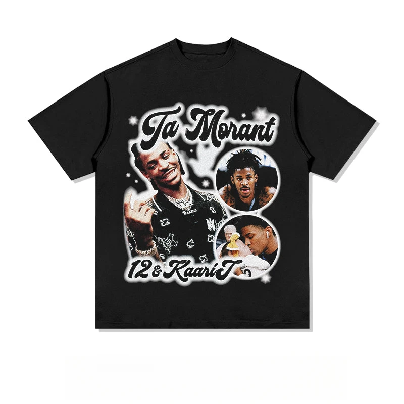 Ja Basketball Morant Cotton T-shirt Unisex Women Fan Essential Short Sleeve Tee Fashion Luxury Classic Top Vintage Streetwear