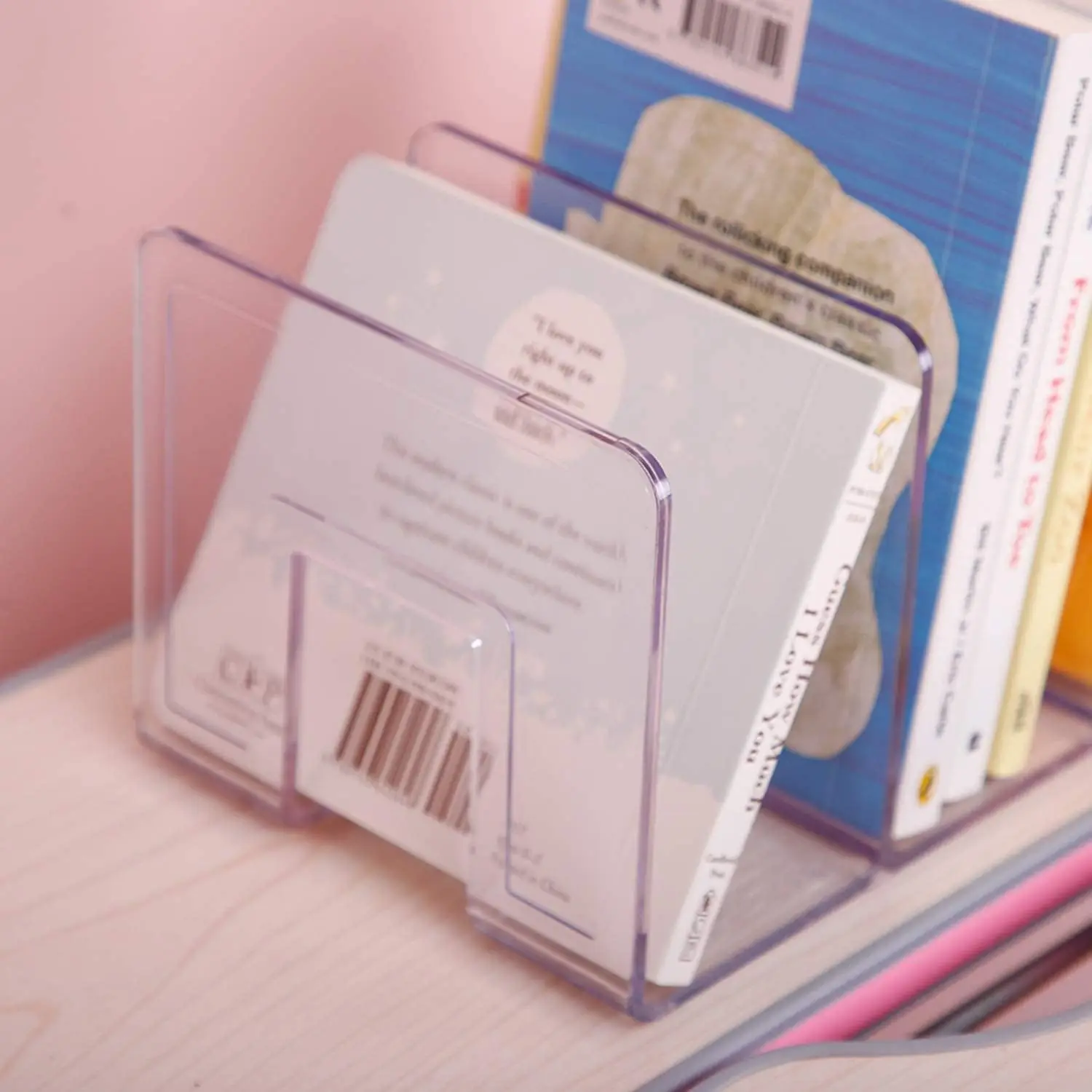 2 قطعة مكتب الاكريليك واضح فارز الملفات محفظة/حقيبة يد المنظم مخلب مقسم شبكة مجلد اللوازم المكتبية حامل رف الكتب