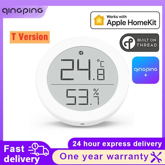 Qingping Temperature Humidity Sensor T Version Thread BLE Smart Thermometer Hygrometer Work Apple HomeKit Siri