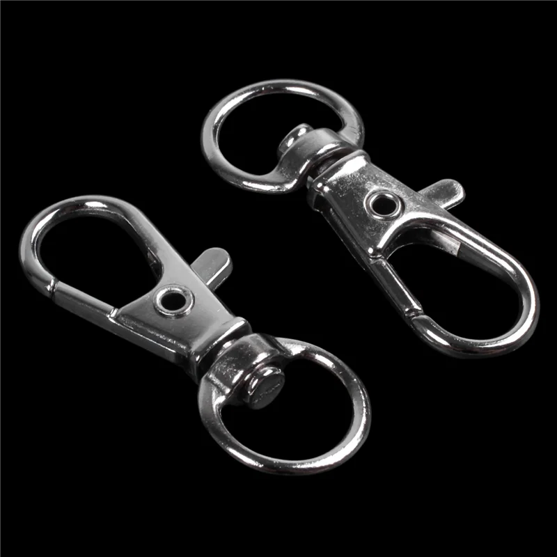 M11K-80Pcs Metal Clasp Swivel Trigger Clips Snap Hooks Key Ring Bags DIY Craft Silver