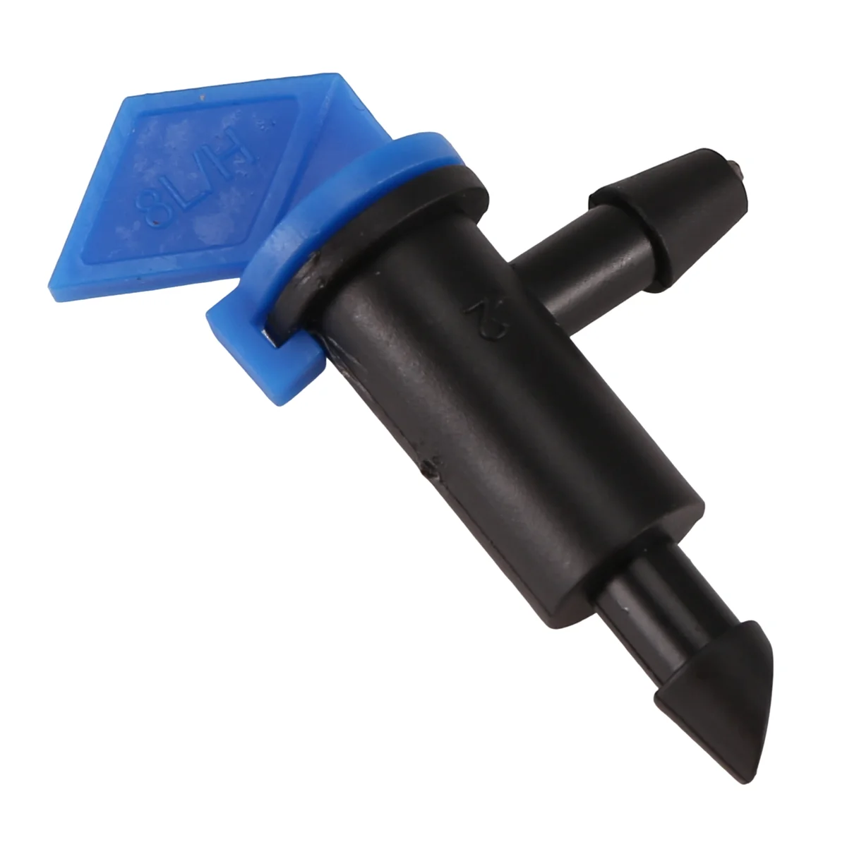 60 قطعة من منقط ري عالي الجودة للري بالتنقيط وعلم الحديقة والأشجار والشجيرات (أزرق أسود، 2GPH)