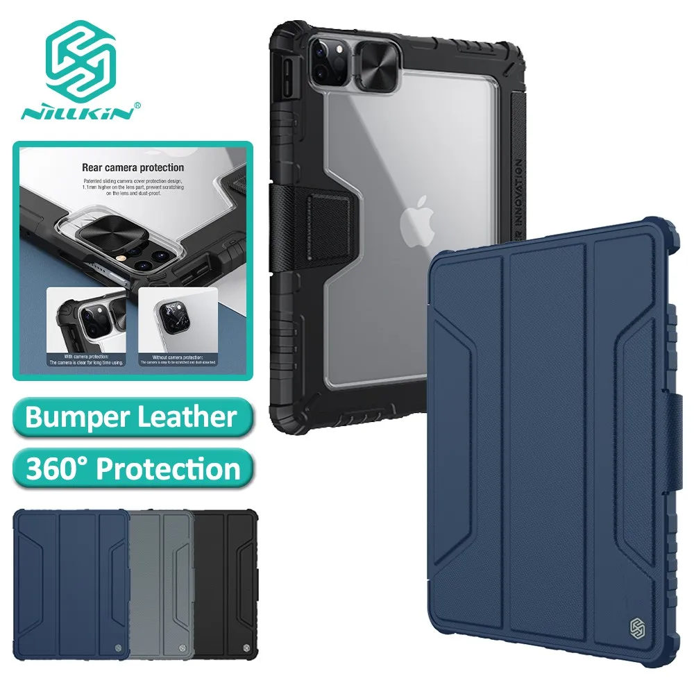 Кожаный чехол Nillkin Bumper Pro для iPad Air 5 2022 10,9 2020 Air 4 Pro 11 2021 Smart Wake Flip Camera Slider Противоударный чехол Кожаный чехол Nillkin Bumper Pro для iPad Air 5 2022 10,9 2020 Air 4 Pro 11 2021 Smart Wake Flip Camera Slider Противоударный чехол