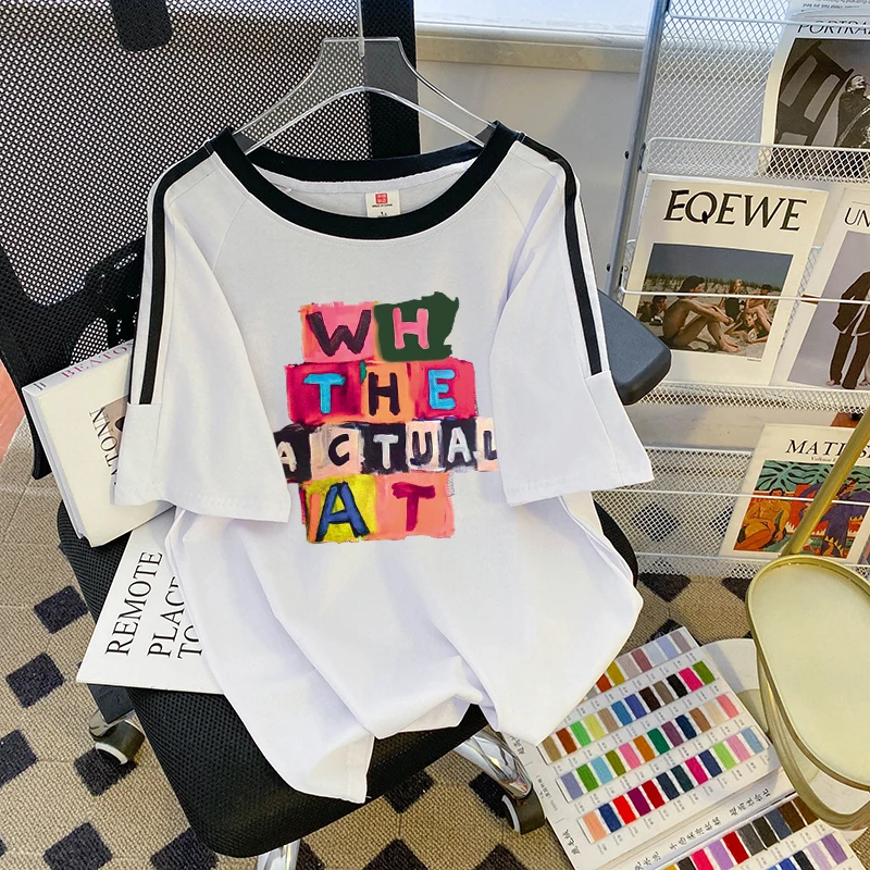 女性のためのレトロな半袖Tシャツ,ゆったりとしたフィット感,韓国のシックでカジュアルな用途の広いトップス,夏