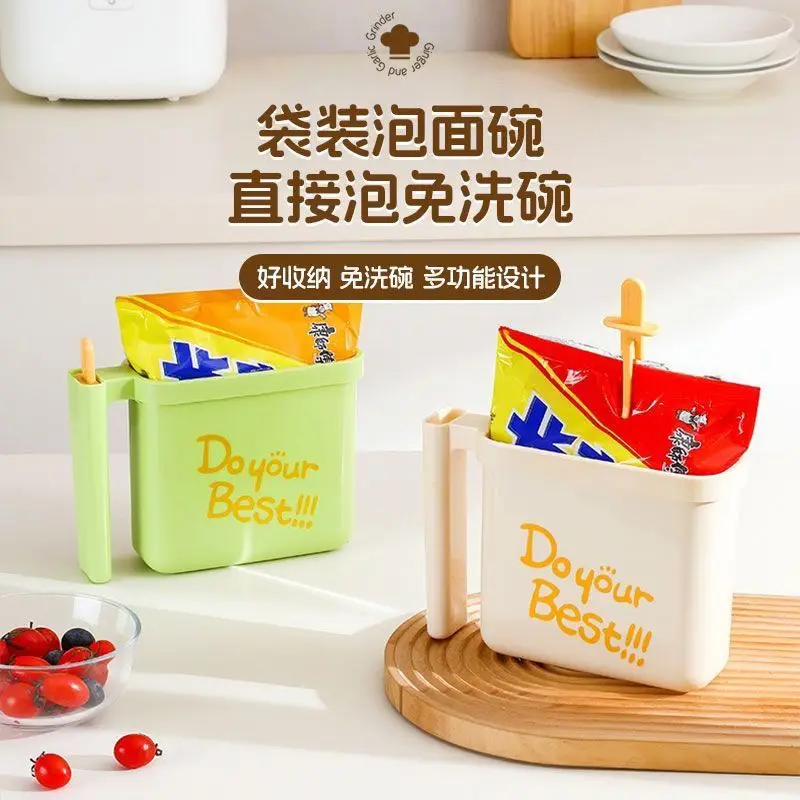 Bagged Lazy Noodle Bowl High Temperature Resistant Instant Noodle Bowl -with Fork Essential Tableware for Student Office Workers