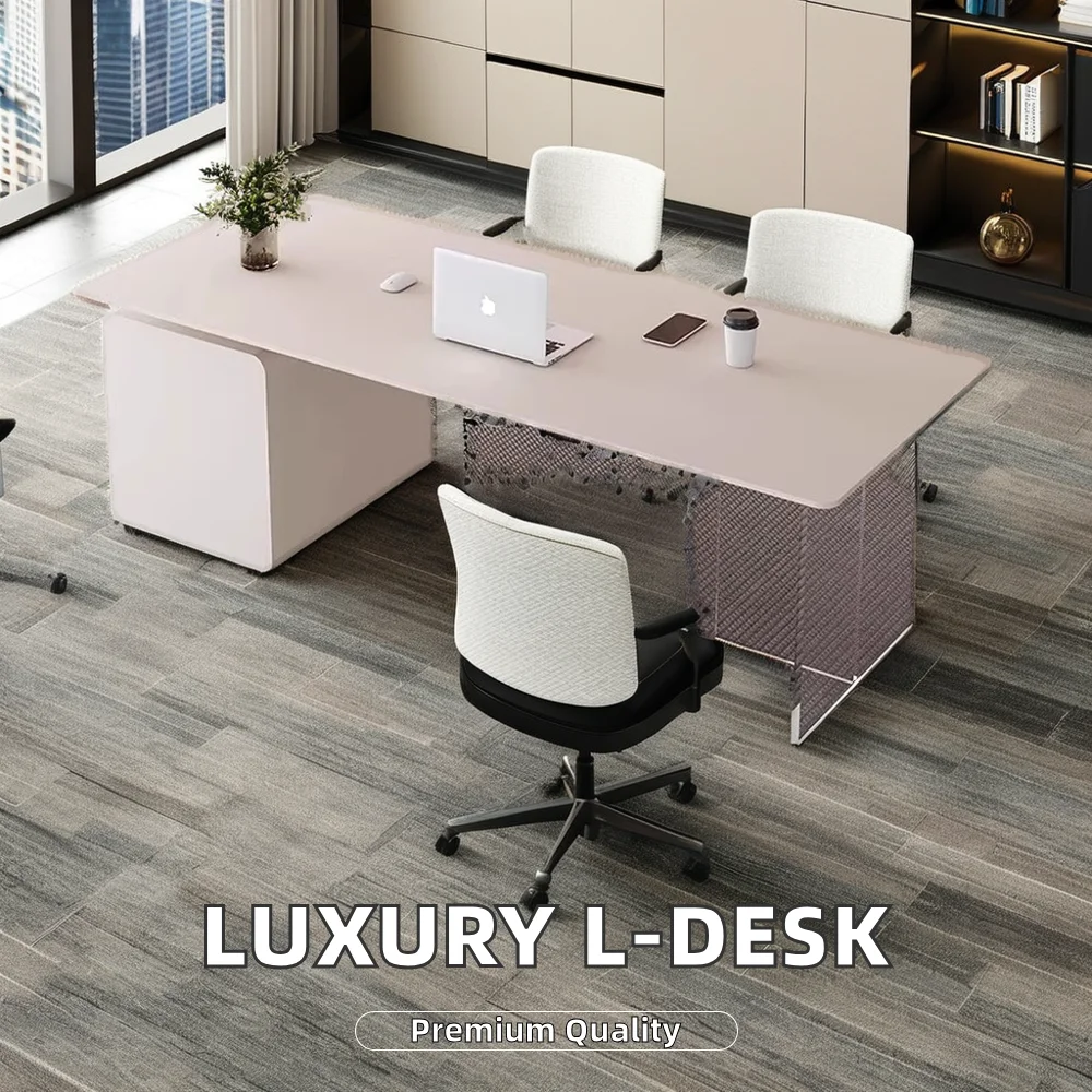 ！@Customized Luxury L-Shape Ergonomic Executive Desk High Quality Modern Design Office Furniture Wooden Office Building Hospital