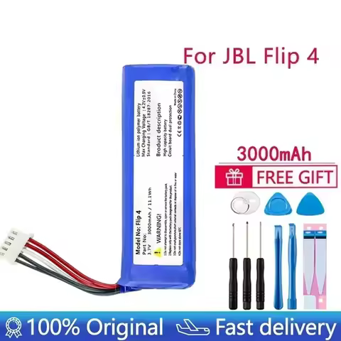100% New Flip4 Battery 3.7V 3000mAh Flip4 Battery GSP872693 Rechargeable Battery Pack For JBL Gray Tools Kits