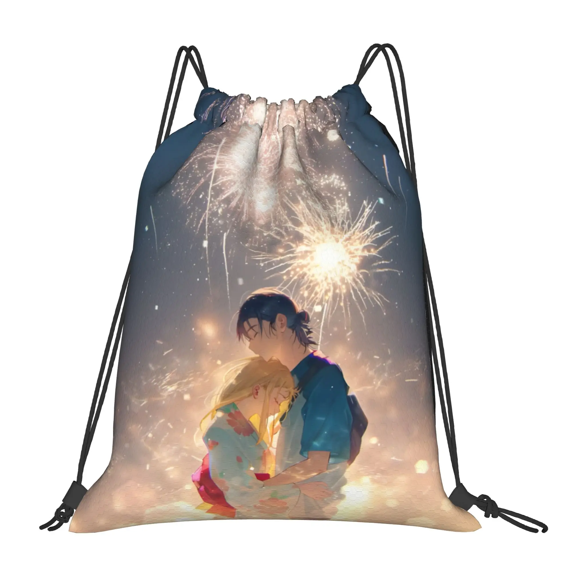 1 pc Summer Festival Couple Summer Time Rendering Drawstring Bags Travel Unisex Storage Bag