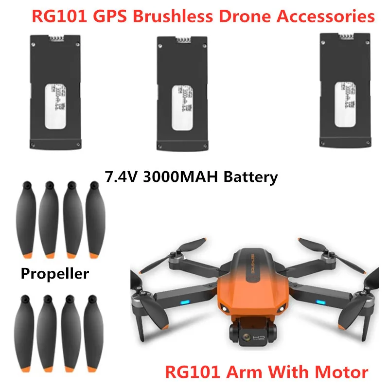 RG101 MAX RC Drone Battery 7.4V 3000mAh Battery Propeller For RG101 RC Drone Accessories RG101MAX Drone Blades RG101 Dron Toys