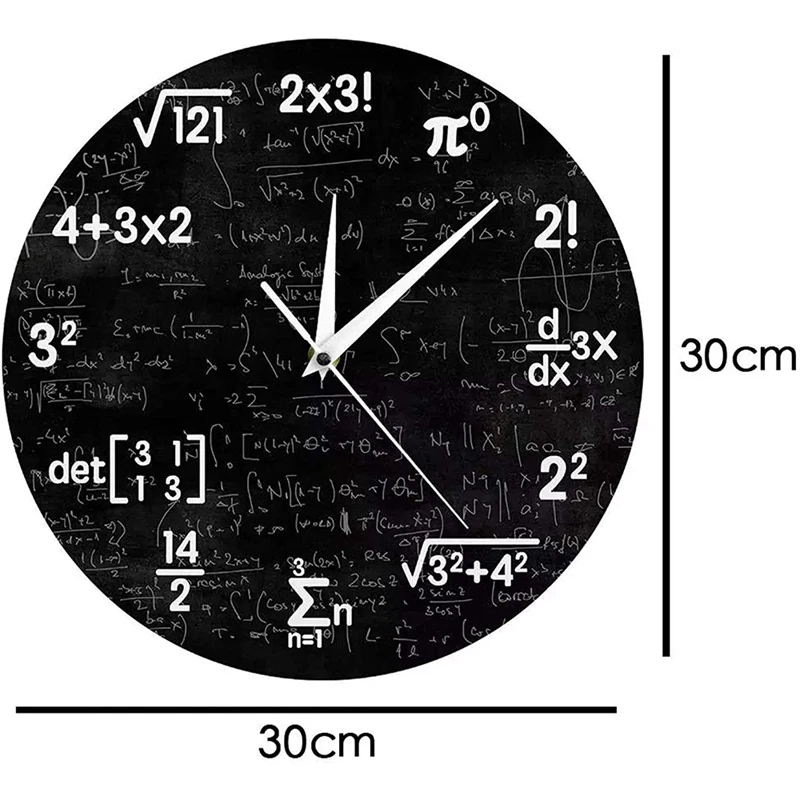 Math Wall Clock,Mathematics Clock,For Kids Math Formulas Icons Wall Clock Classroom Decor,Gift For Teacher