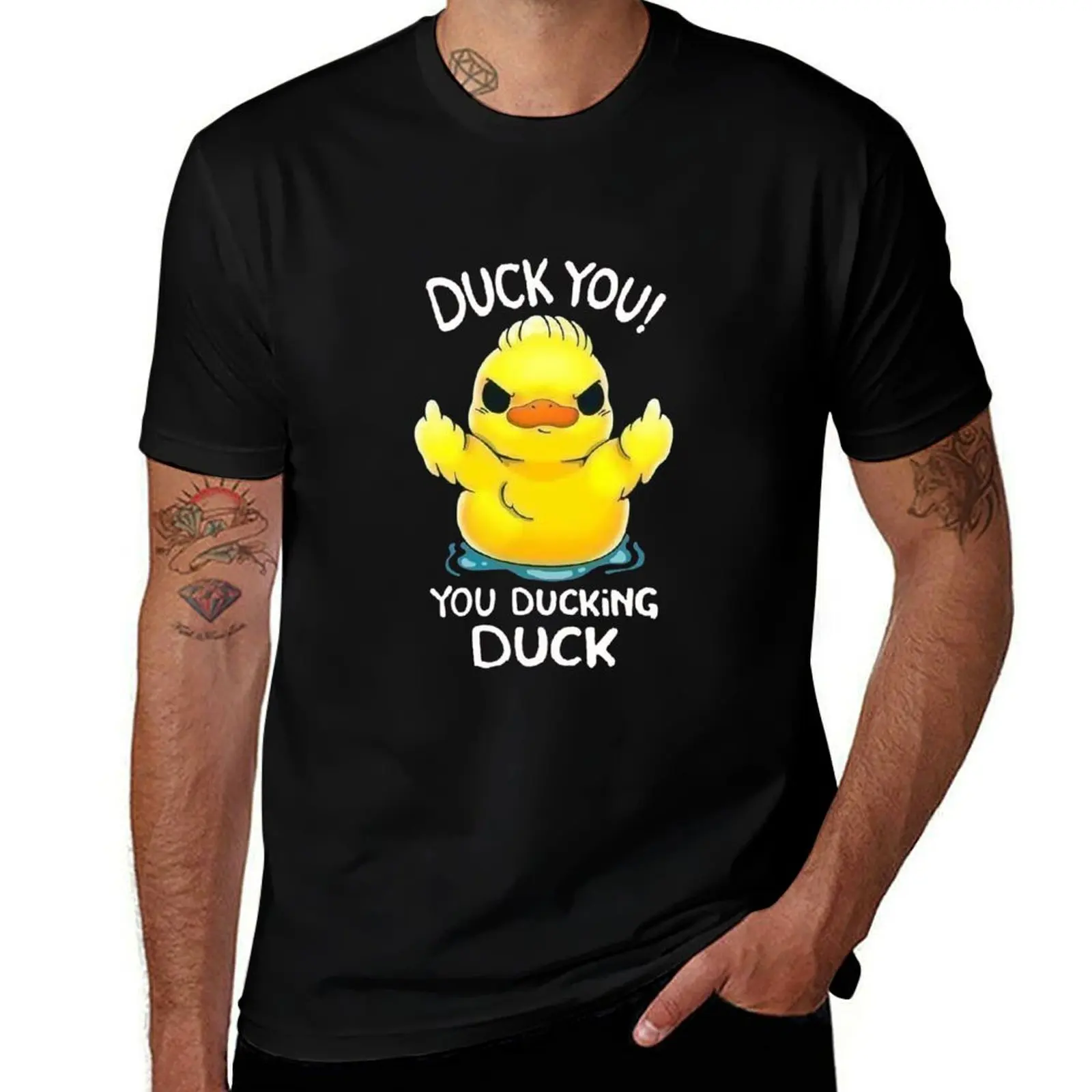 DUCK YOU! YOU DUCKING DUCK T-Shirt T-Shirt plain heavyweights black t shirts for men