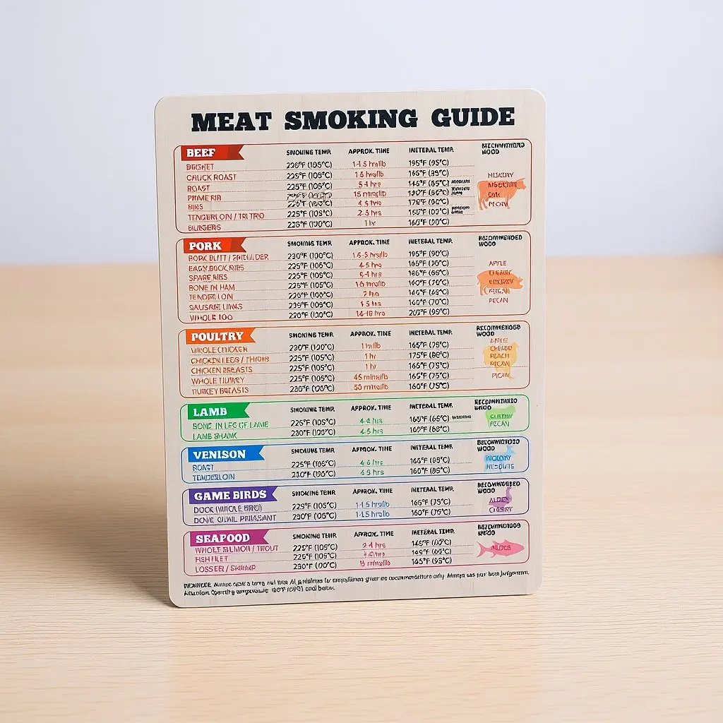 Tabla Magnética de Temperaturas y Tiempos para Barbacoa, Guía de Cocción de Carne en Inglés, Imán para Barbacoa, Ahumador, Parrilla, Herramienta para Refrigerador, Imán para Refrigerador