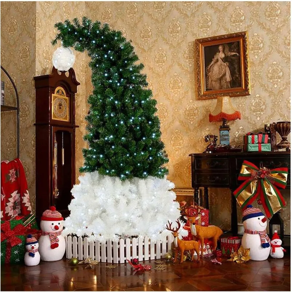 

Christmas Trees Pre Installed Artificial Christmas Tree with Clear LED Lights, Green, Bendable Festive & Party Supplies