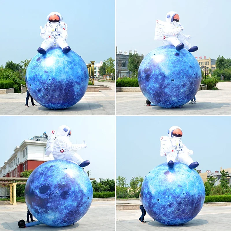 巨大なインフレータブル宇宙飛行士が月に着陸するLEDライト付きコンサート用インフレータブル月ステージ装飾インフレータブル宇宙飛行士月おもちゃ