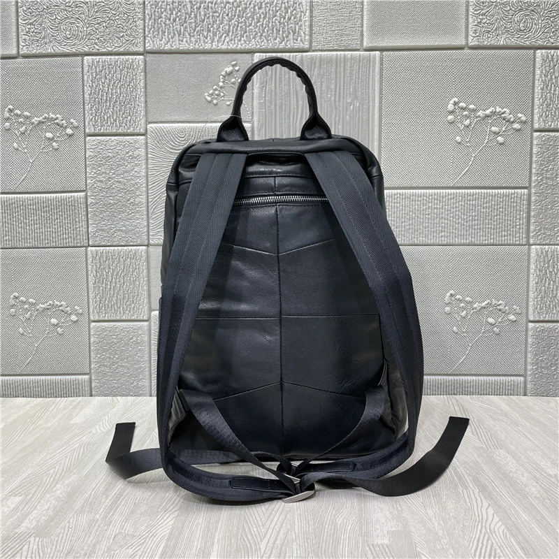 Leren dubbele schoudertas voor Busin Travel Past op 4-inch notebook Toplaag koeienhuid grote capaciteit Bapa ex